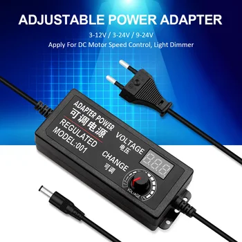 

AC to DC 3V-12V 3V-24V 9V-24V Adjustable Power Adapter Universal Power Supply Adapters With Display Screen / voltage Regulated