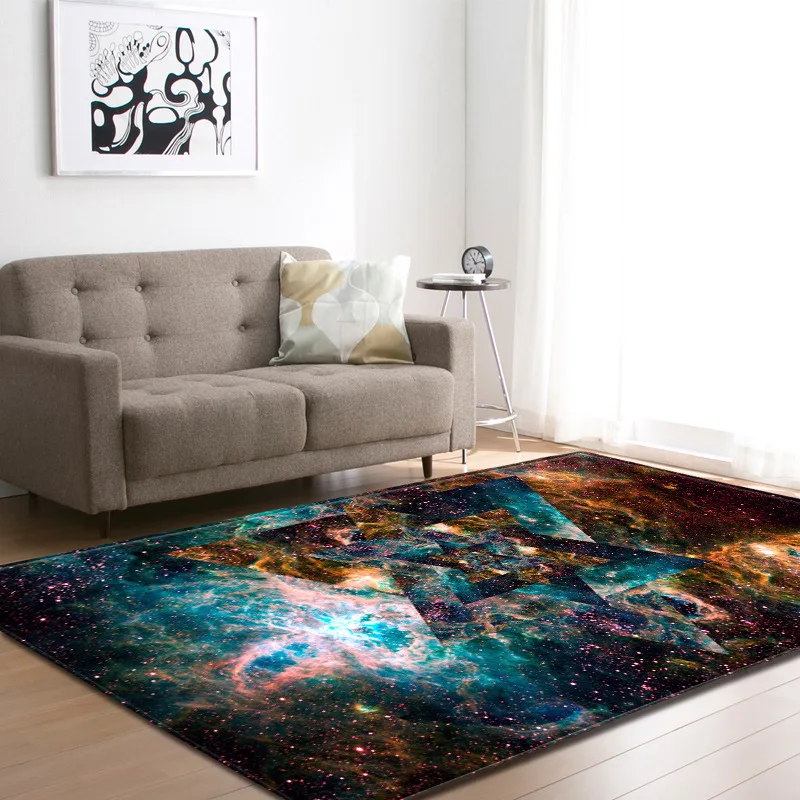 

DeMissir Modern Colorful Starry Gometric Rectangle Large Carpet For Living Room Rug Bedroom Mat tapetes de quarto vloerkleed