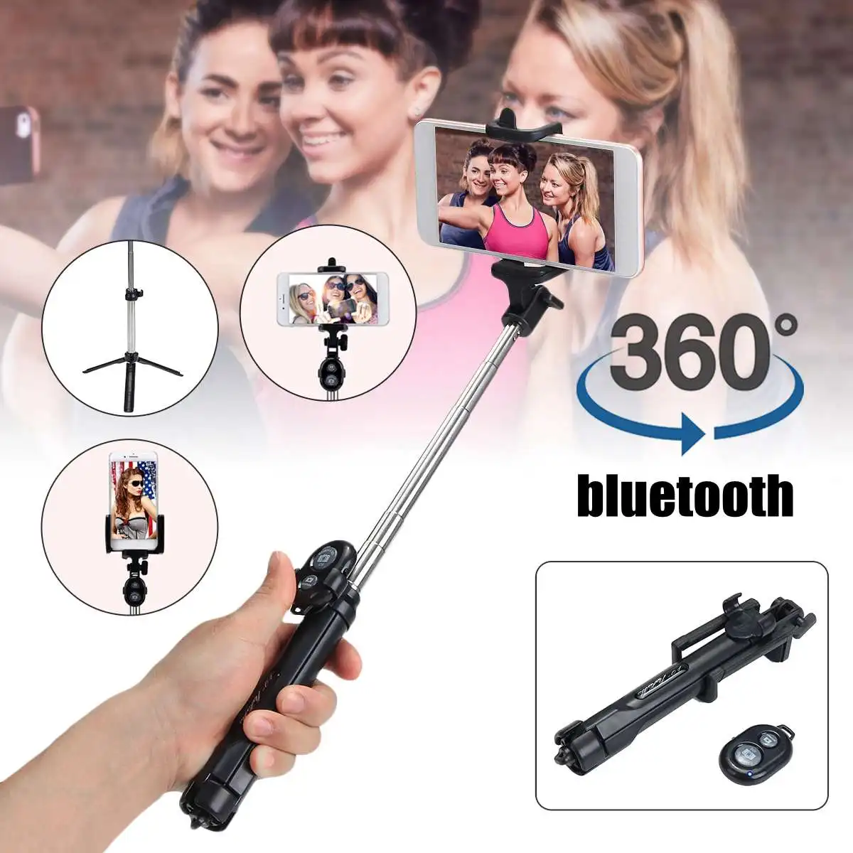 

Bakeey bluetooth Self-timer Shutter Selfie Stick Tripod For Gopro Sport Camera Cell Phone