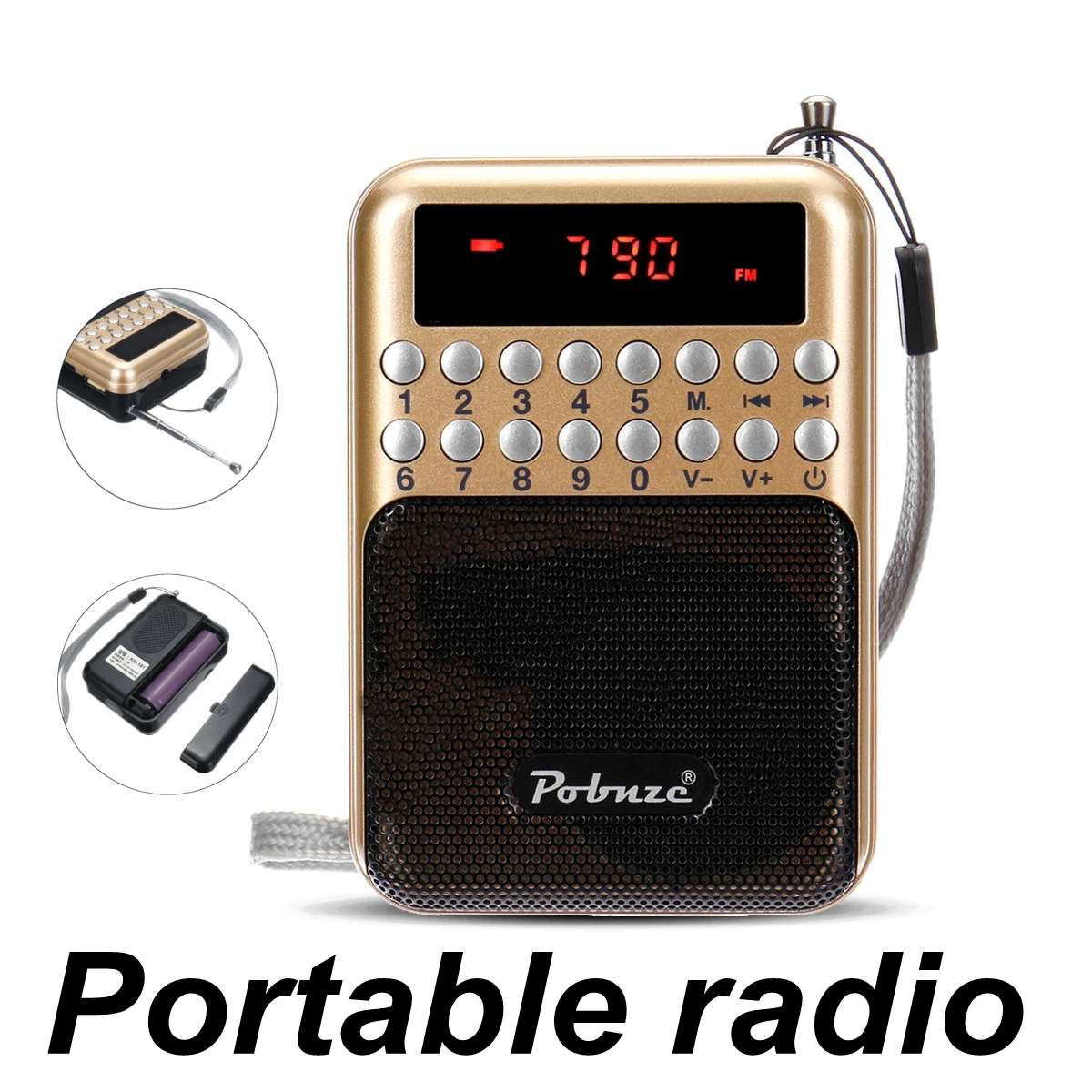 Мини Портативный ЖК цифровой fm радиоприемник музыкальный плеер динамик TF карта