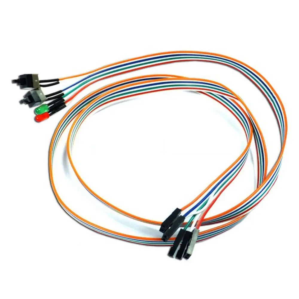 

New-Computer Motherboard Power ATX On Off Reset Switch Buttons LED Cable Replacement
