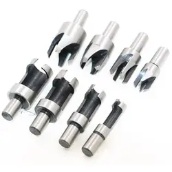 HLZS-8pcs древесины Plug Резак Режущий инструмент бурильные долото набор прямой и сужающийся переходник 5/8 дюймов 1/2 1/4 дюйма 3/8 дюйма Woodworki