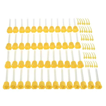 

ELEG-50x Dental Impression Tip Temporary 1: 1 Silicone Rubber, 50X Yellow Tips+Injection Head
