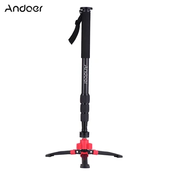 

Andoer Portable DSLR Camera Tripod Monopod 4-Section Telescopic Photography Monopod 3/8" Screw Mounts with Monopod Stand Holder