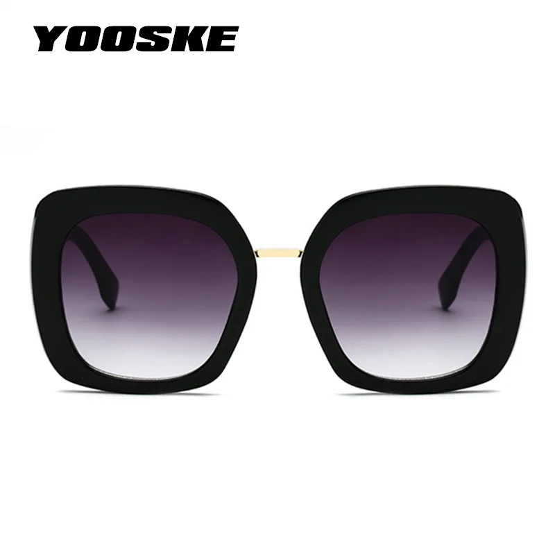 YOOSKE, негабаритные солнцезащитные очки для женщин,, квадратные солнцезащитные очки, женские роскошные брендовые Винтажные Солнцезащитные очки с большой оправой, женские трендовые очки