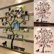 3D DIY акриловая Наклейка на стену Съемная семейное дерево фоторамка наклейки на стены плакат художественная картина рамка для гостиной стены домашний декор