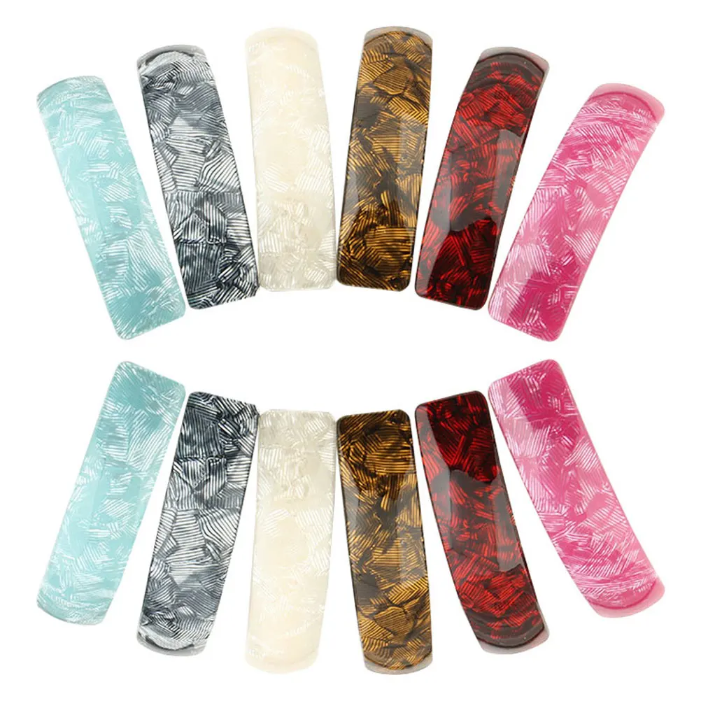 12pcs Hair Clips Decorative Spring Acrylic Hair Styling Tool Bobby Pin