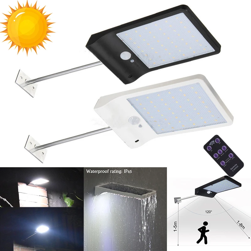 

48 LED Solar LED lamp Solar Light Waterproof Rechargable Remote Control Motion Sensor for Garden Wall Yard Security Night Light