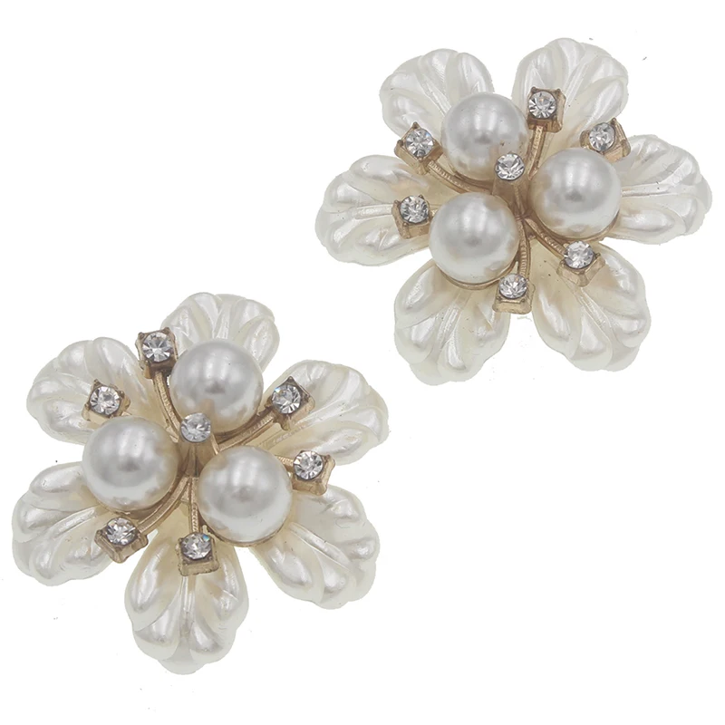 

New 10pcs 32mm Rhinestone Button For Craft Sewing Diy Handmade Pearl Buttons for Clothing Decorative Embellishment Boutons