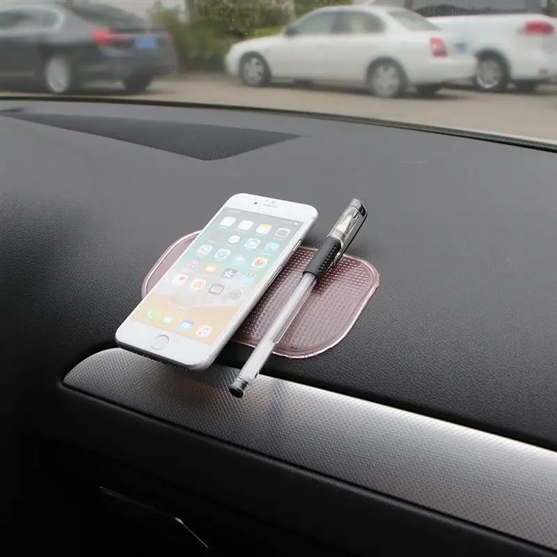 

Onever Car Interior Phone Anti-Slip Pad Dashboard Silicone Non-Slip Mat Cover Fixed For Key Coin Magic PU Sticky Holder