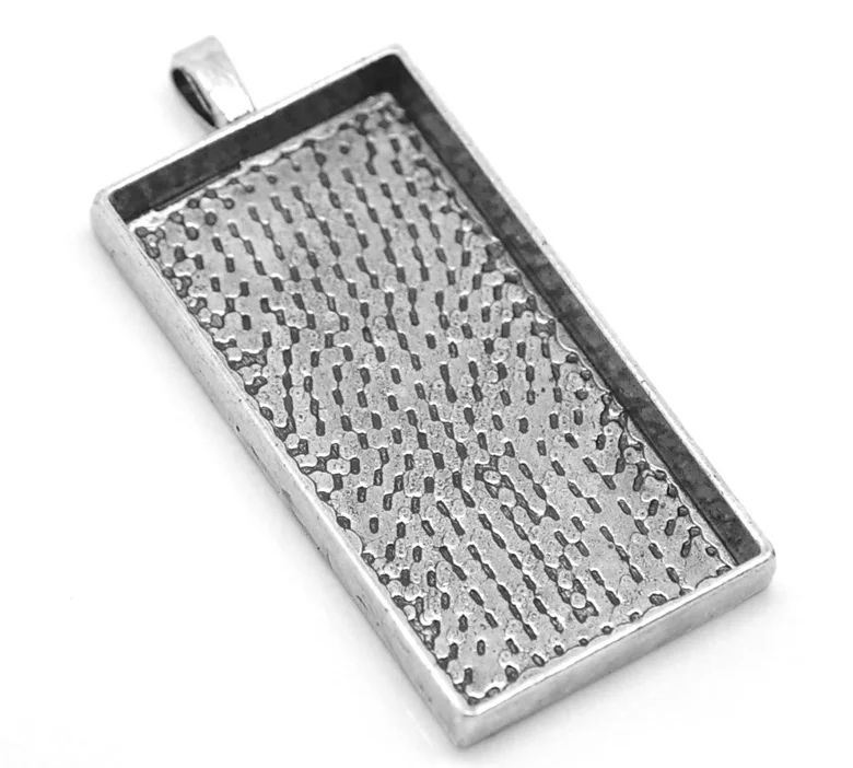 

Lovely 5PCs Antique Silver Rectangle Frame Pendants 5.9x2.7cm(Fit 4.7x2.3cm) (B18049)