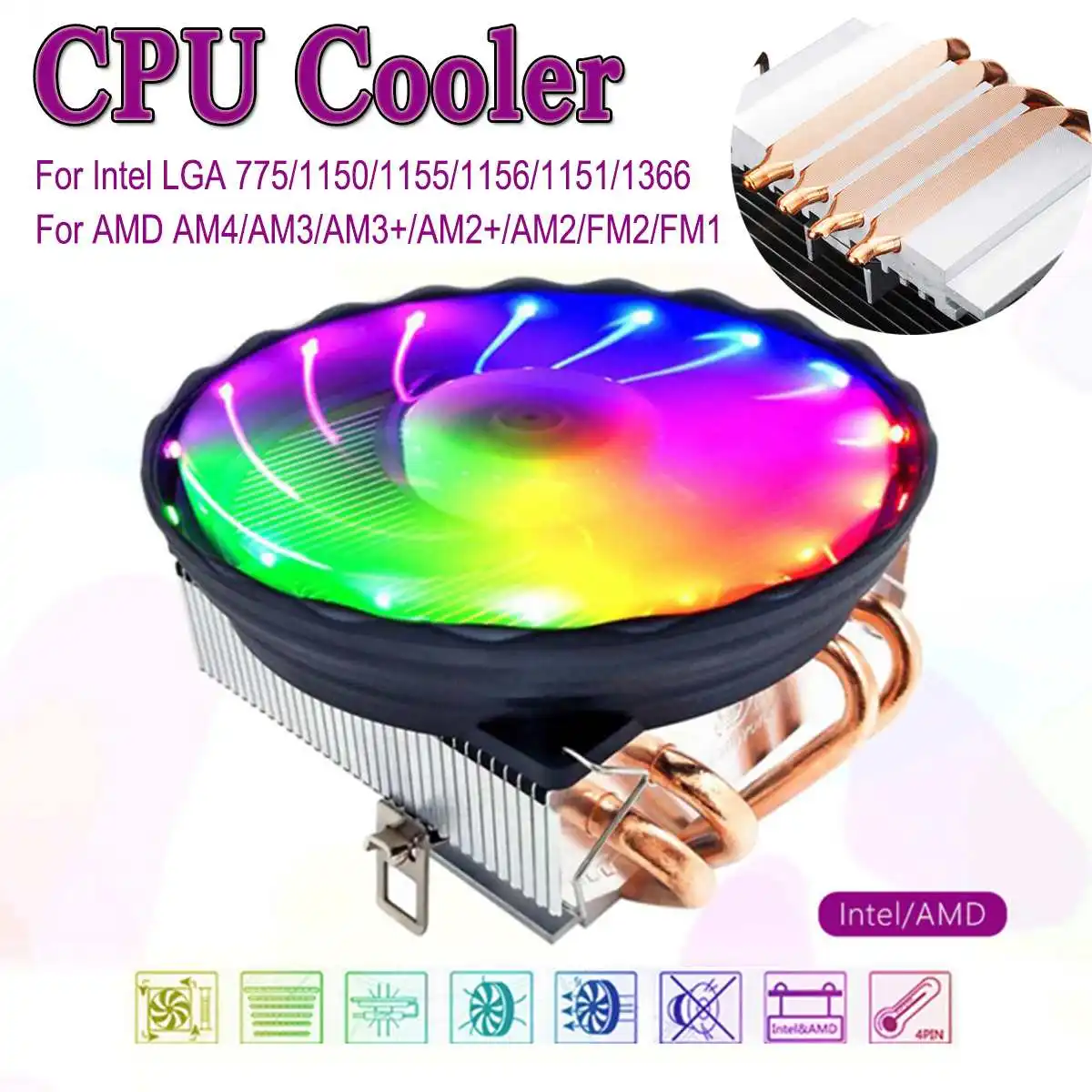 4 Heatpipes CPU برودة 4pin PWM LED 120 مللي متر التبريد مروحة المبرد غرفة تبريد ل إنتل LGA 1150/1151/ 1155/1156 ل AMD AM3 + AM3 AM2 4 Heatpipes CPU برودة 4pin PWM LED 120 مللي متر التبريد مروحة المبرد غرفة تبريد ل إنتل LGA 1150/1151/ 1155/1156 ل AMD AM3 + AM3 AM2