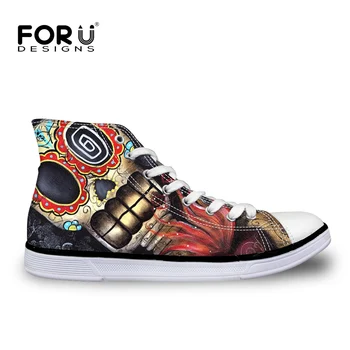 

Vintage women's canvas shoes skull head print ankle shoes casual outdoor sport sneakers punk rock shoes ladies mujer zapatillas