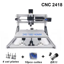 CNC 2418 мельница лазерная гравировка машина с 2500 mw головы ER11 древесины маршрутизатор PCB ПВХ фрезерный станок резьба по дереву машина DIY