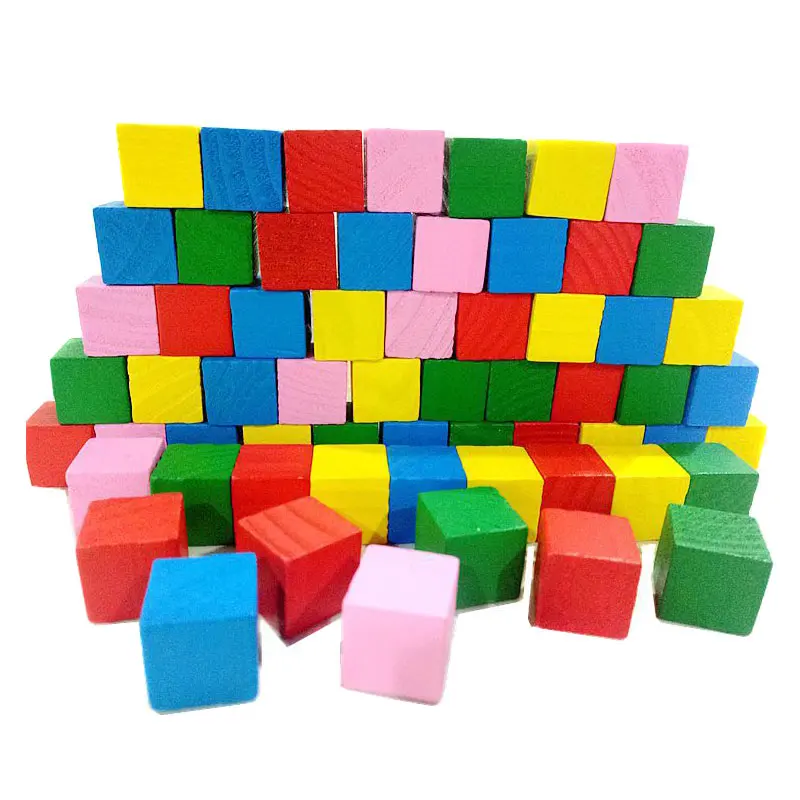 

2cm Children Kids Wooden Building Blocks Square Math Teaching Tool Toy Colorful YJS Dropship