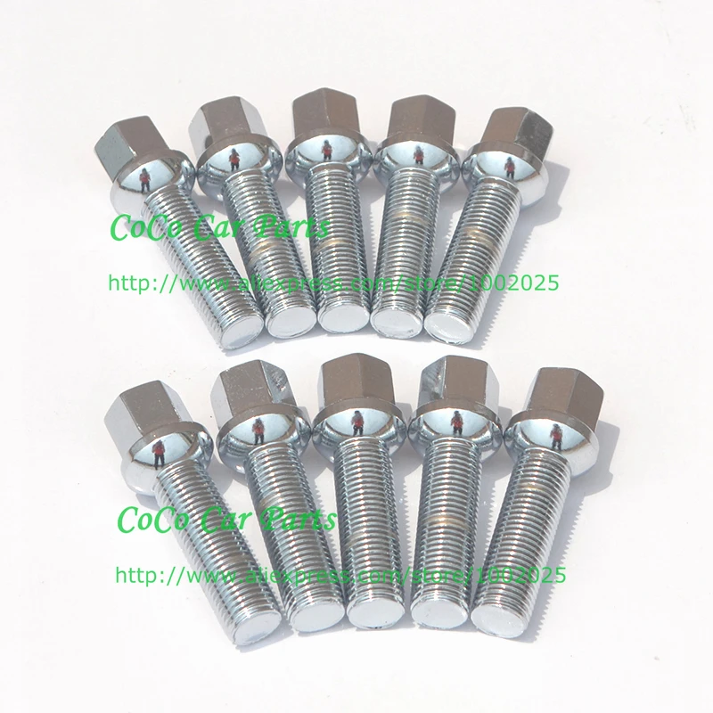 20 Pcs Lug Bolts Lugs Nuts Ball Seat 14x1.5 VW Audi 35mm Shank Car & Truck Parts