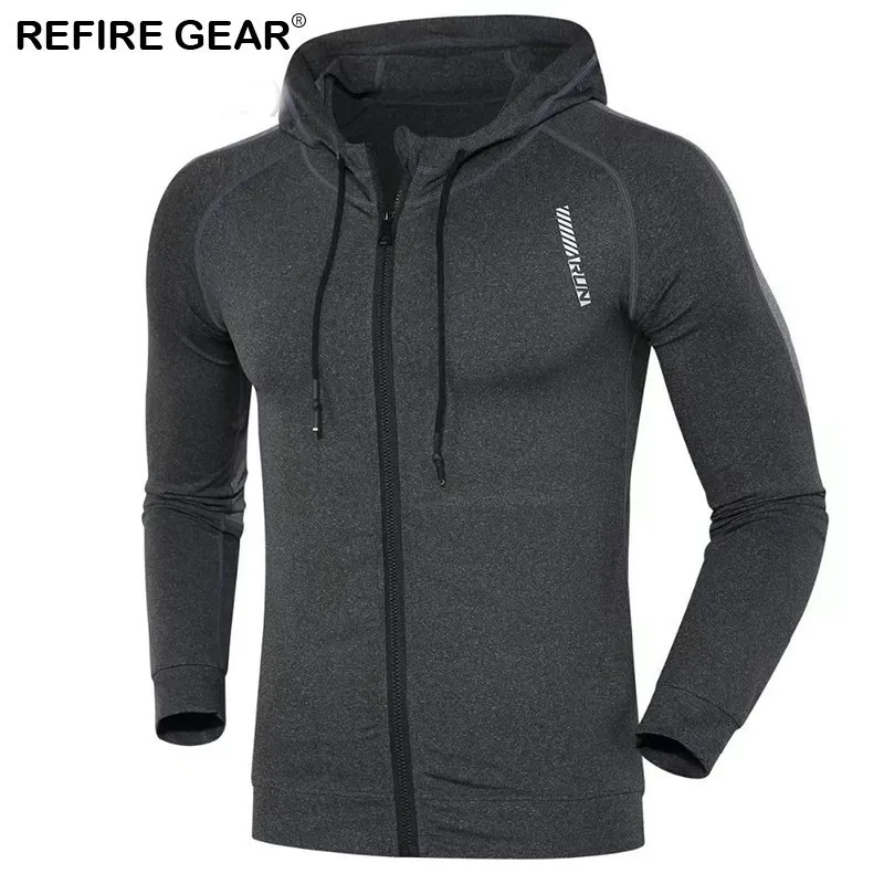 Refire gear мужская куртка для бега спортивный фитнес с длинными рукавами с капюшоном плотные Гольфы спортивные уличные для тренировок и бега