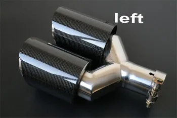 

Air inlet-outer diameter 66mm Glossy Carbon Fiber Auto Left Dual Exhaust Pipe Tail Exhaust Muffler Tip for 63mm Tail throat pipe