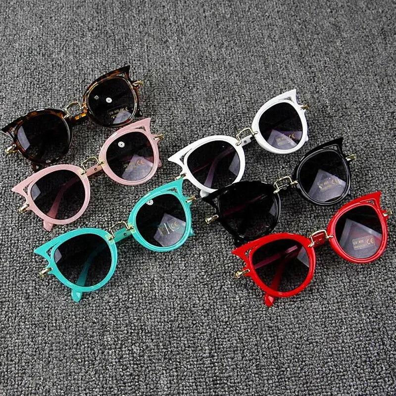 Детские летние аксессуары, детские очки, очки для мальчиков и девочек, солнцезащитные очки для отдыха на открытом воздухе, солнцезащитные очки в форме кота, подарки, UV400