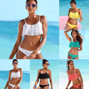 

Two-Piece Suits Women Sexy Swimwear Bandage Bikini Set Push-up Padded Bra Bathing Suit Swimsuit