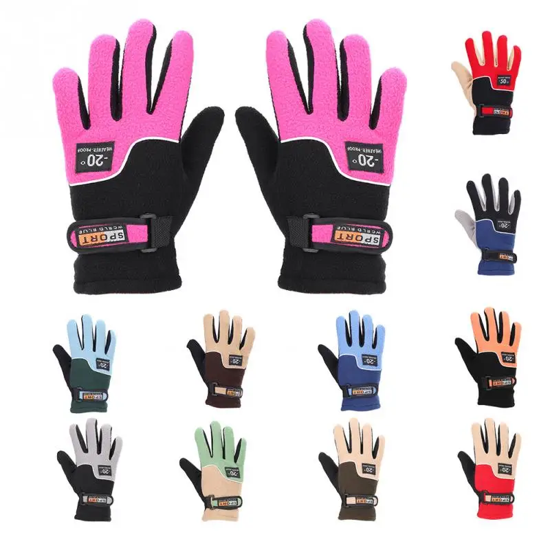 

1 Pair Cycling Gloves Full Finger Sports Hiking Winter Bike Gloves Men Women Fleece Windproof Warm Skiing Bicycle Gloves