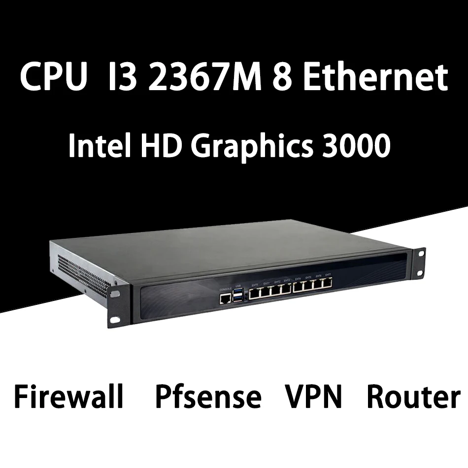 

Firewall Mikrotik Pfsense VPN Network Security Appliance Router PC Intel Core I3 2367M,[HUNSN RS14],(8Lan/2USB3.0/1COM/1VGA)