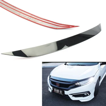 

Car Glossy Black Styling Front Hood Strip Cover Trim Decoration Protector For Honda Civic X 10th Generation 2016 2017 2018
