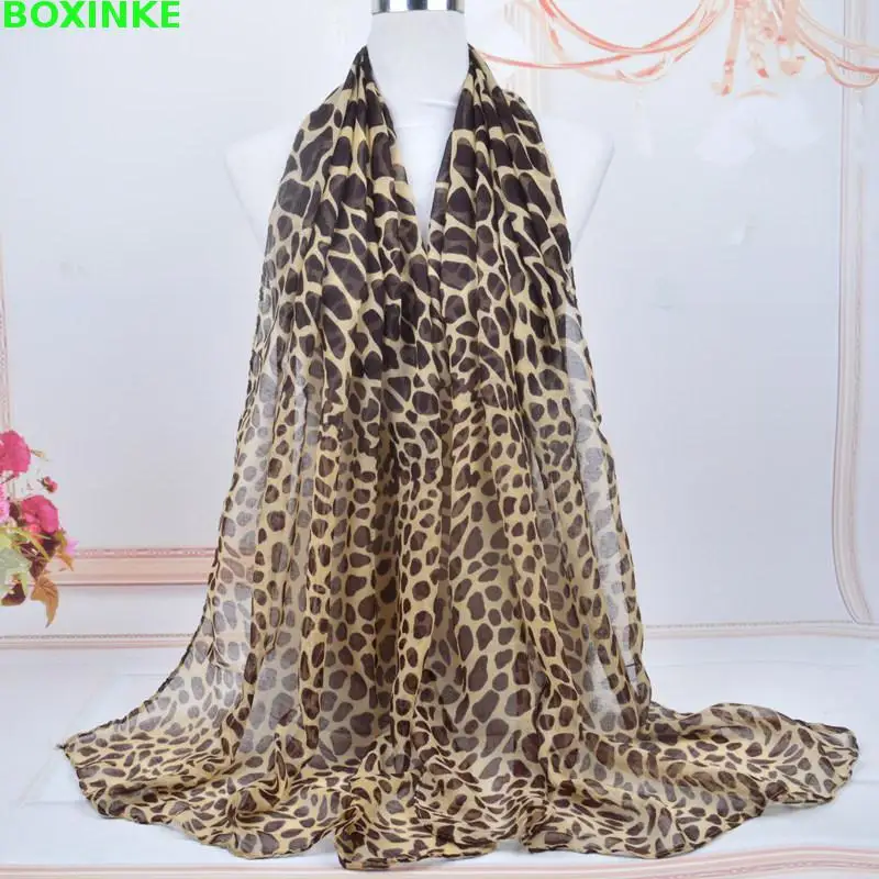 

2019 Women Hijab Spring And Autumn New Bali Yarn Printed Scarf, Leopard-print Hundred Shawls, Long Shawl Female Korean Scarf