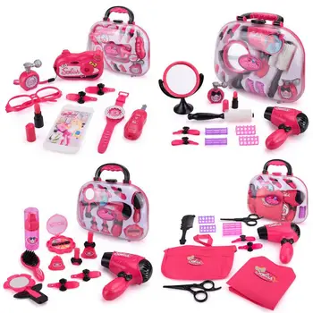 

Dressing Tools Toys Makeup Play Set For Girls Playing Game Children's Simulation Beauty Salon Hair Dryer Hand Case Pretend Toys