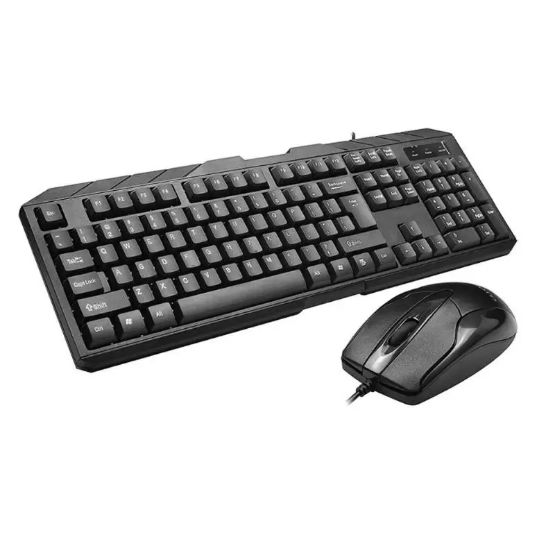 

KM-680 USB Wired 3 Buttons 1000DPI Mouse+ Splashproof 104 Keys Gaming Keyboard Set for Office Computer Desktop Laptop