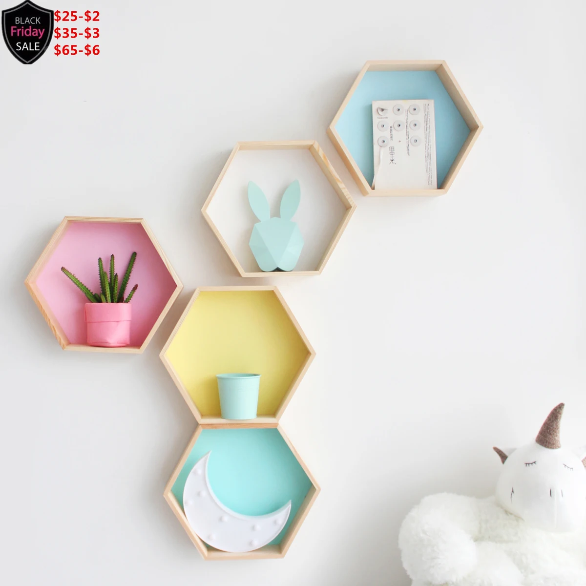 Ilovethepersonwhohatesme Acheter Style Nordique Pepiniere Enfants Chambre Decoration Etagere En Bois Rose Blanc Hexagone Nid D Abeille Etageres Pour Bebe Enfant Dekoration Pas Cher Ligne
