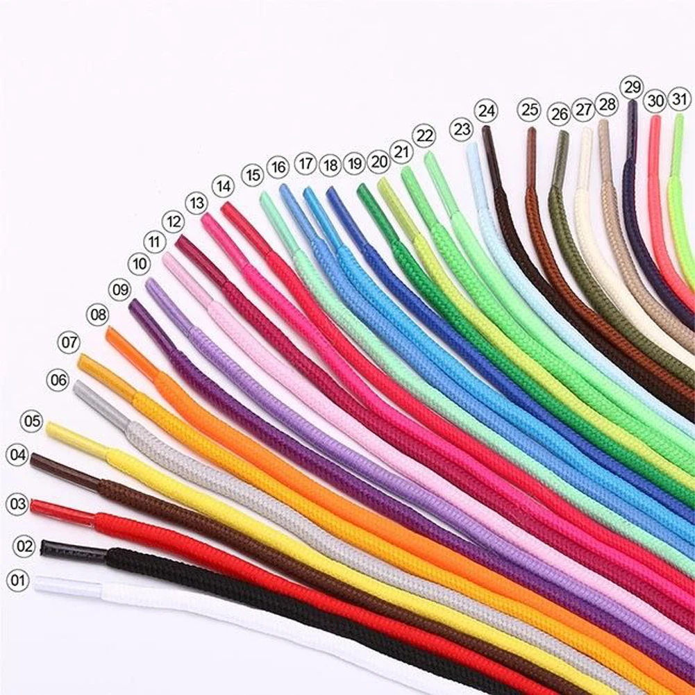 

Unisex Rope Multicolor Shoelaces Waxed Round Cord Dress Shoe Laces DIY Colourful Shoelace 26color Solid Cheap Fashion Shoelaces