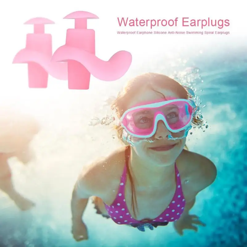 

Waterproof Earphone Silicone Anti-Noise Swimming Diving Sports Spiral Earplugs Headphones Ear Plugs Water Sports Equipment