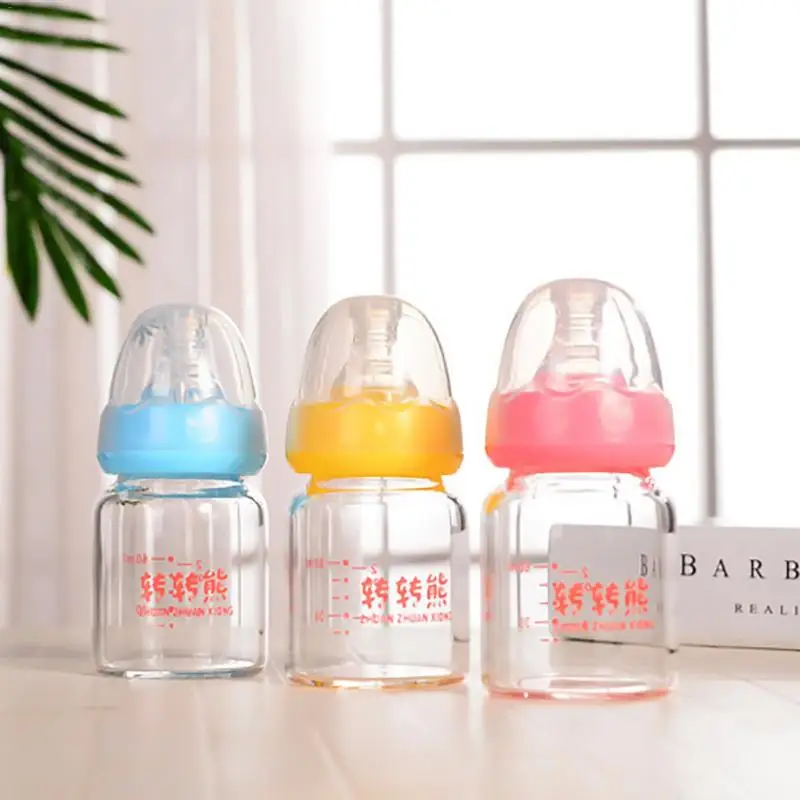 

Newborn 60ML Borosilicate Glass Nursing Bottle Baby Standard Bottleneck Juice Small Feeding Bottle For Baby Feeding Milk Water