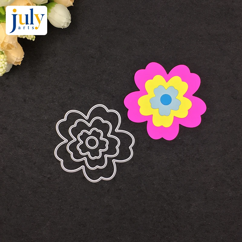

Julyarts Flower Metal Cutting Dies For Scrapbooking Die Cuts For Card Making Carbon Steel Material Craft Decorative Photo Album