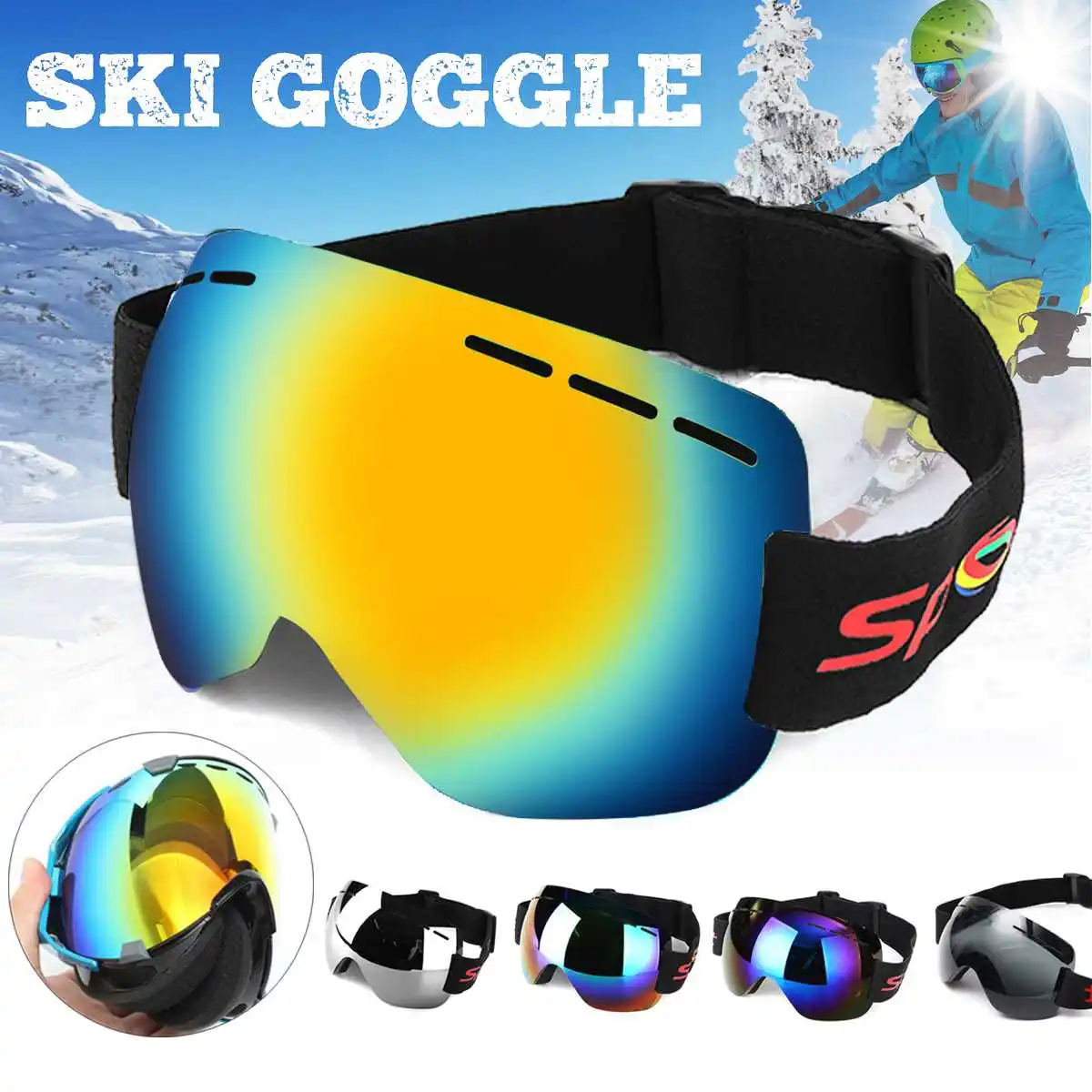 التزلج على الجليد نظارات الرجال للجنسين مزدوجة عدسة مكافحة الضباب الرياح الغبار فوق البنفسجية سنو تزلج الشمس الزجاج نظارات التزلج على الجليد نظارات الرجال للجنسين مزدوجة عدسة مكافحة الضباب الرياح الغبار فوق البنفسجية سنو تزلج الشمس الزجاج نظارات