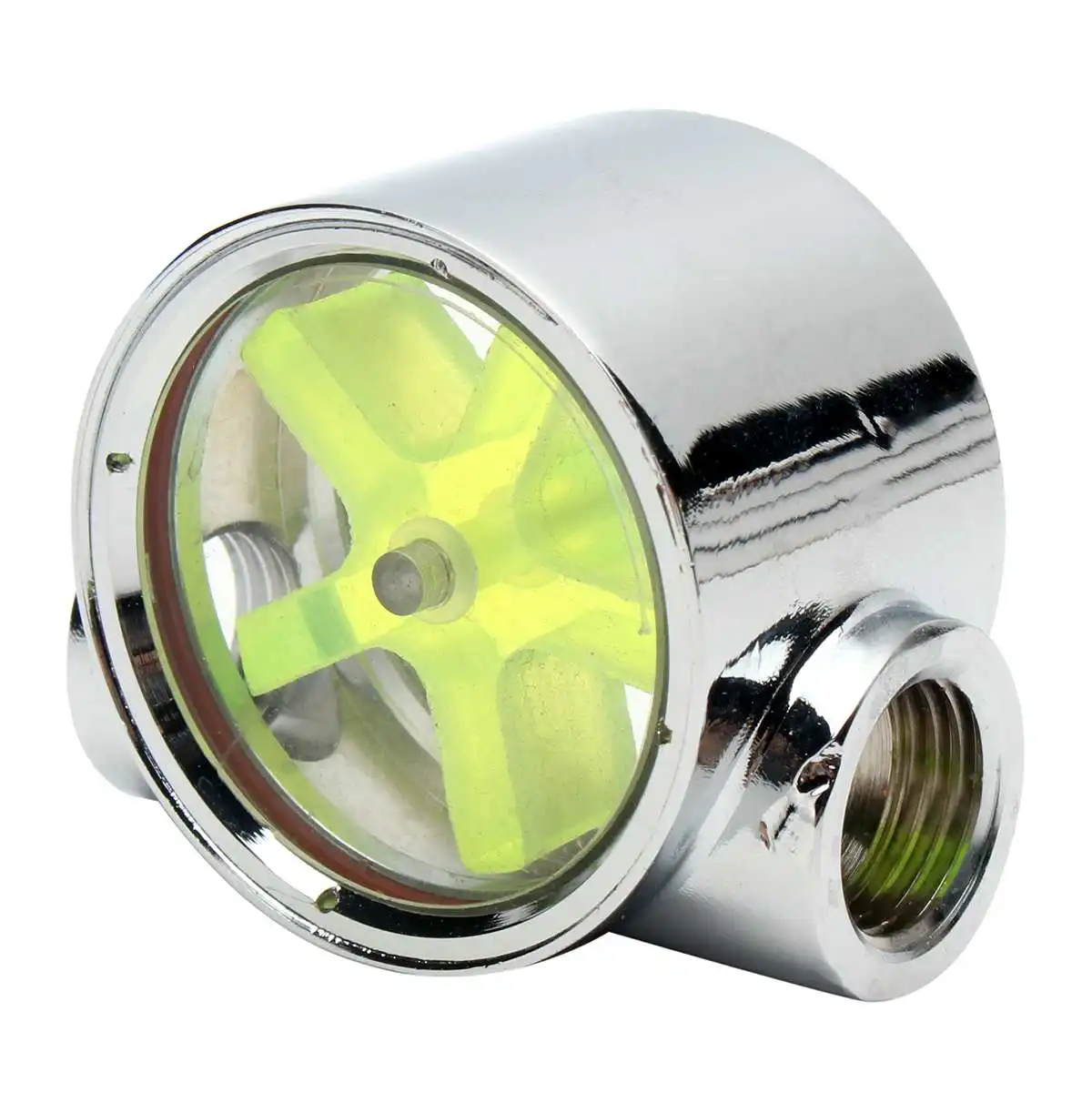 

G1/4 Threaded Flow Meter Water Cooling Flow Indicator Meter copper chromed 2 Ways