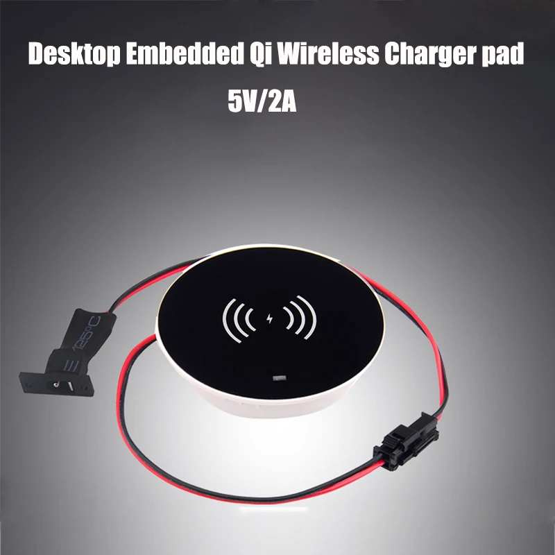 Universal Qi Wireless Charger for Samsung for Galaxy S8 Note Furniture Office Table Desk Mounted Quick Charging Pad for iPhone X