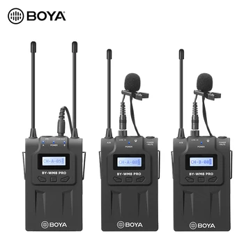 

BOYA BY-WM8 Pro-K2 UHF Dual-Channel Wireless Microphone System Receiver+Transmitter A+B+ LCD Screen for Canon Nikon Sony DSLR
