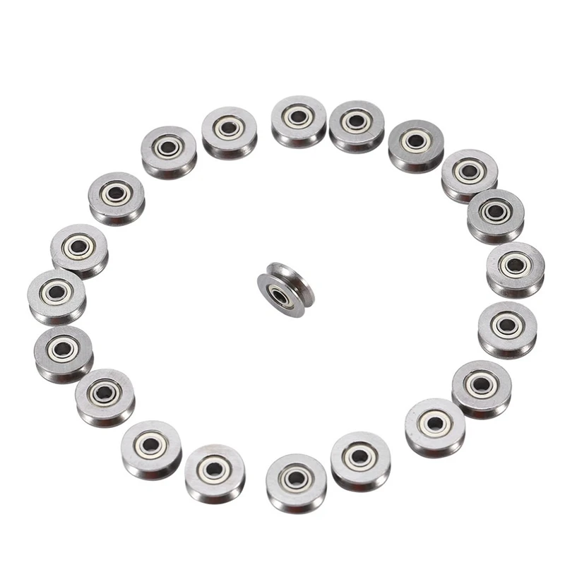 

20pcs V623zz Miniature Steel V-Groove Guide Pulley Rail Ball Bearing 3x12x4mm For Rail Track Liner Motion System