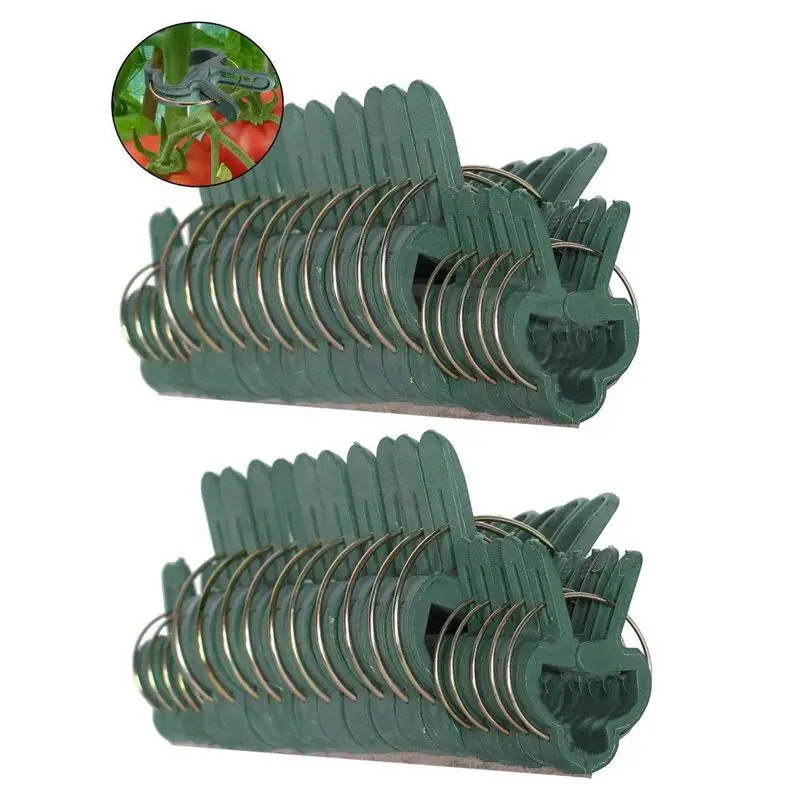 40 Piece Green Gentle Gardening Plant &amp Flower Lever Loop Gripper Clips Tool for Supporting or Straightening Stems Sta | Дом и сад