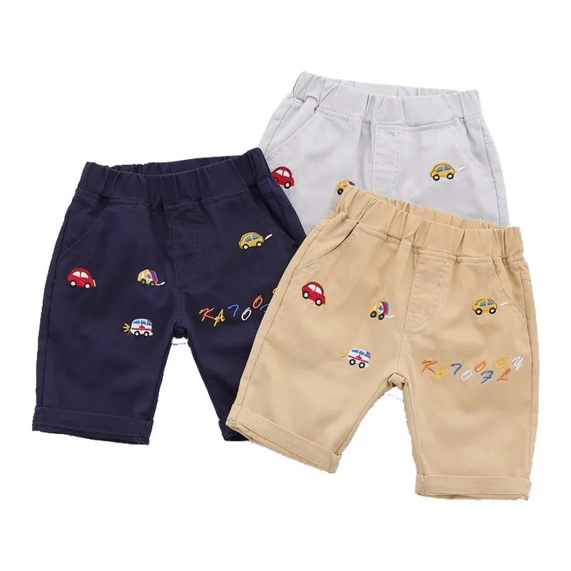 

New Kids Boys Summer Short Children Casual Cotton Cartoon Embroidered Beach Short For Boy Casual Toddler Baby Poket Short Pants