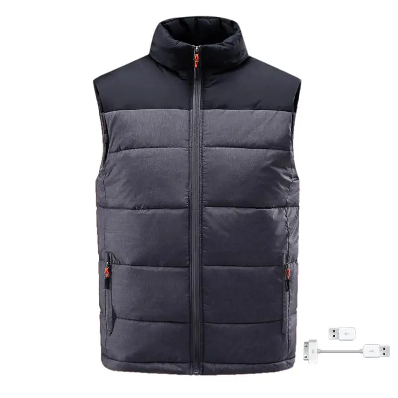 

USB Charging Assorted Colors Vest Heated Down Jacket Vest Smart Vest Temperature Control Vest Carbon Fiber Electric Vest For Men