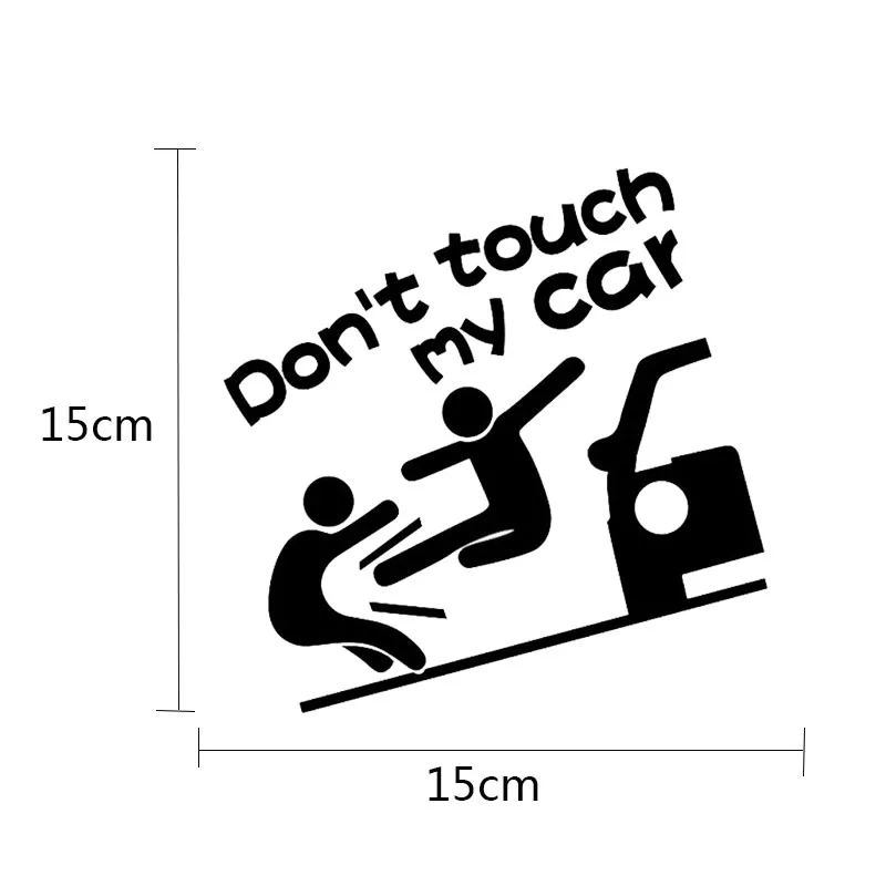 Cartoon Don't Touch My Car Funny Car Sticker Vinyl Decal Cars Truck Window Bumper Decor Sticker Auto Accessories