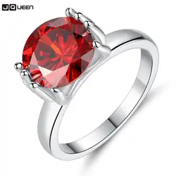 Преувеличены инкрустированные яйцевидные Красный Циркон Для женщин кольца Мода простой Обручение обручальные кольца с камнем ювелирные