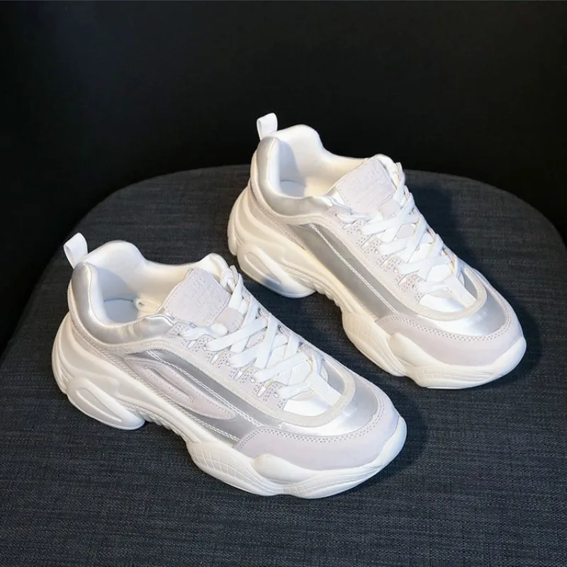 

SWONCO 2019 Women's Sneakers Summer Dad Shoes Women New Platform Sneakers White/pink Casual Shoes Female Breathable Sneakers