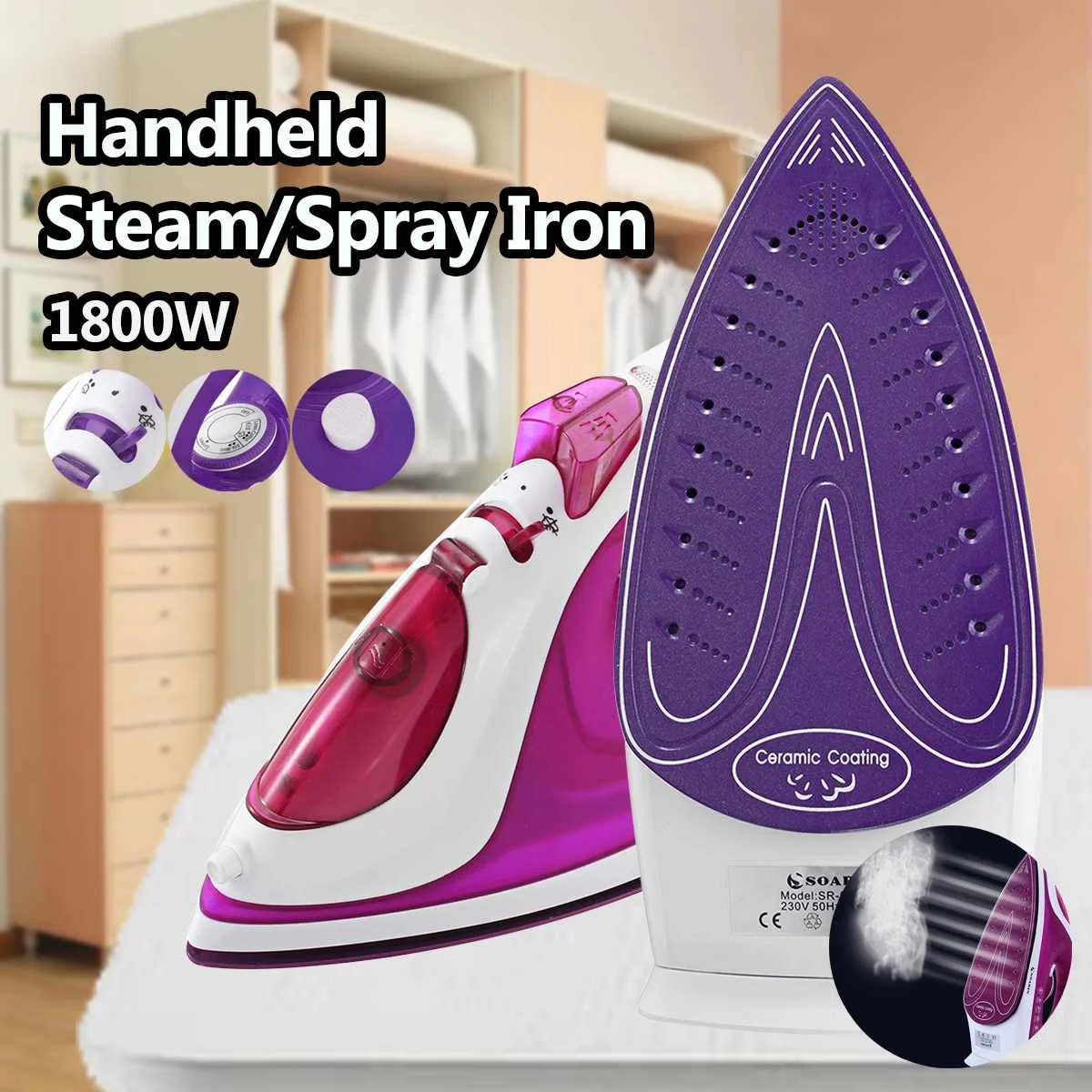 

220V 1800W Portable Handheld Iron Steam Clothes Garment Steamer Household Appliances Laundry Clothing Steaming Machine