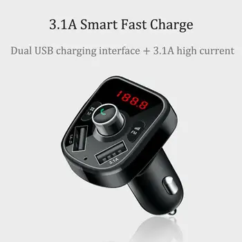 

Bluetooth Car Kit Wireless Handsfree Calling FM Transmitter Car Stereo MP3 Player Dual USB 4.1A Support TF Card R20