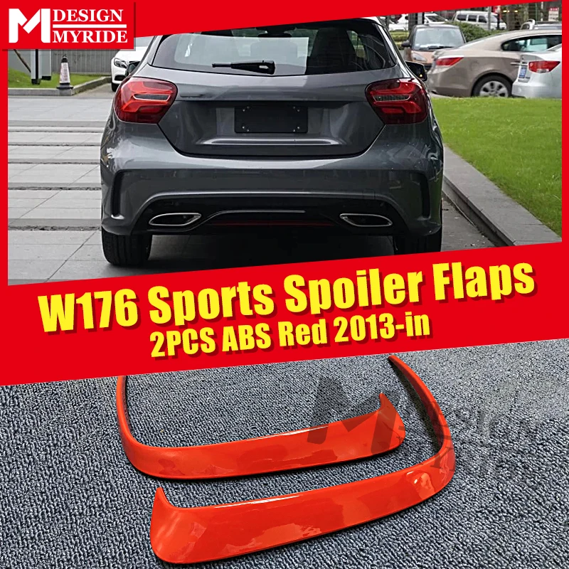 Подходит для заднего бампера W176 Canard Vent Rafts Splitter 2 шт. красный Mercedes Benz A180 A200 A250 A45