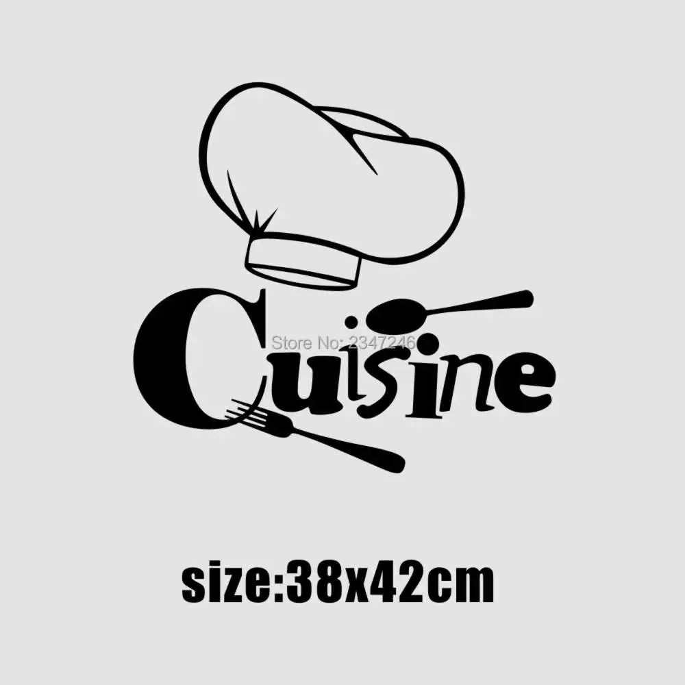 Cuisine French Kitchen Wall Sticker Chef Hat Vinyl Poster Home Decoration